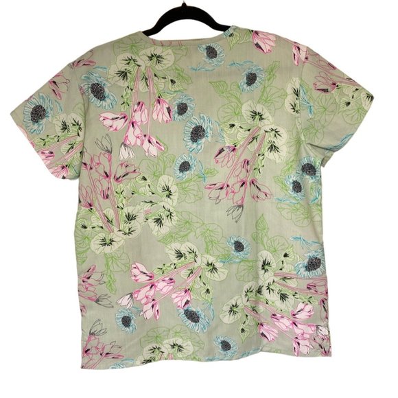 Medical Scrub Top Med Zikit Flowers - Picture 2 of 6